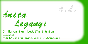 anita leganyi business card